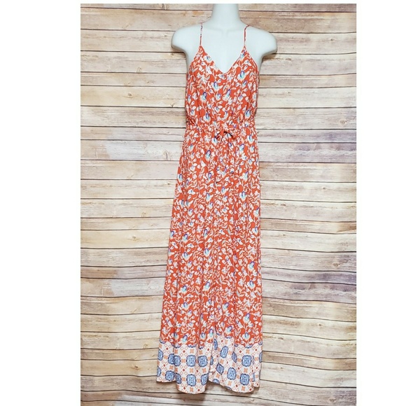 MINKPINK Dresses & Skirts - Mink Pink Orange Floral Maxi Dress, Long Dresses